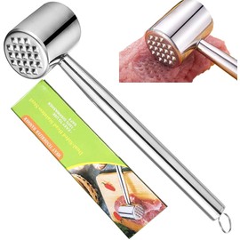 Meat Tenderiser, Double-Sided Meat Tenderiser Made of 304 Stainless Steel, Meat Tenderiser, Meat Hammer for Steak, Chicken, Fish, Pork, Dishwasher Safe