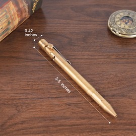 SMOOTHERPRO Weighted Bolt Action Pen | 54g | Brass Pen with Graphite Tip | Compatible with Pilot G2 Refill | Industrial Vintage Design | For Office Gifts Collections Parkinson Arthritis(PG01) |Natural