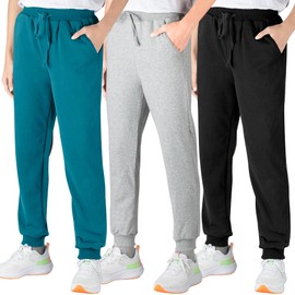 BIG ELEPHANT 3 Pack Boys Sweatpants, Youth Cotton Athletic Joggers Pants with Pockets and Drawstring