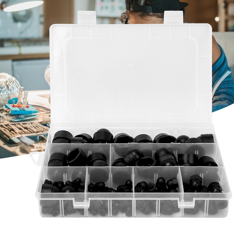 145pcs Nylon Plastic Hex Nut Cover Bolts Protection Cap M4