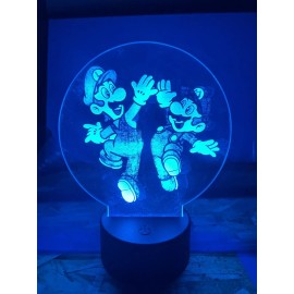 The TD Shop Mario And Luigi 3D LED Acrylic Lighted Lamp 8Colors+Remote (Show It Off)