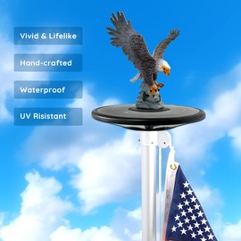 Eagle Flag Pole Topper, Eagle for Flag Pole Top, Bald Eagle Flag Topper, Durable Resin Construction, Flying Design & Hand-Painted