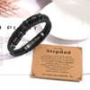 FLHEART Stepdad Gifts Mens Bracelets - Brown Braided Leather Bracelet