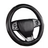 DONWELL For Toyota Car Steering Wheel Cover Carbon Black Leather
