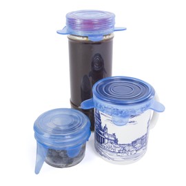 Kitchen + Home Silicone Stretch Lids - Set of 10 Silicone Food Saver Covers - BPA Free, Dishwasher, Microwave, Oven and Freezer Safe