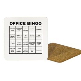 Second Ave Funny Office Bingo Novelty Secret Santa Office Joke For Colleagues White MDF Coaster