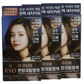 Ryeo Uachae Stylish Gray Gray Cream Hair Dye 5N Natural Brown x3 / 려 우아채 멋내기 새치크림 염색약 5N 자연갈색 x3개