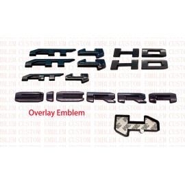 GMC 4PCS Gloss Black AT4HD Emblem Sierra Fit GMC Sierra 2500HD 3500HD Overlay