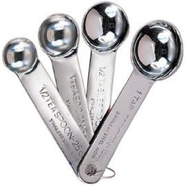 American Metalcraft Stainless Steel Measuring Spoons (Set of 4),Silver