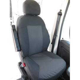 Durafit Seat Covers Exact Fit for 2013-2024 Promaster Van Exact Fit Front Bucket Seat Covers, Armrest on Both Seats. Made in Water-Resistant Two Tone Gray and Dark Gray Twill