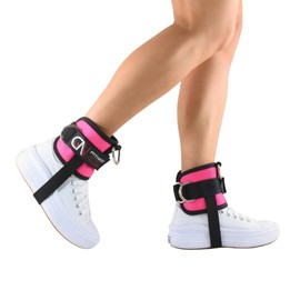 GN FITNESS Grilletes para Tobillo Gym Mujer, Grillete para Tobillo Gym, Correa de Tobillos para Gym, Tobilleras Gym, Correas con Talonera para Patada en polea, Unisex (Rosa)
