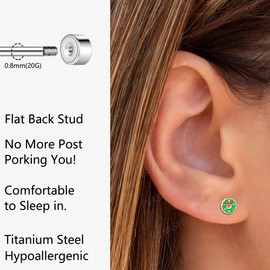 KASFREE Christmas Earrings for Women Cute Flat Back Stud Earring with Screw Bac (Tree Style 3)