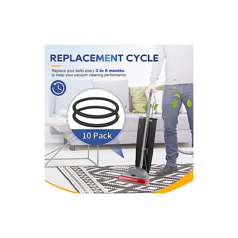 Vacuum Belt, 10 Pack Belt 30563B Round Vacuum Cleaner Belts