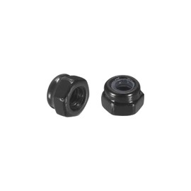 sourcing map 20Pcs M3 x 0.5 Nylon Insert Hex Lock Nuts, Carbon Steel Self-Locking Nylon Insert Stop Nut for Industrial Construction Fasteners, Black&Black