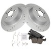 TRQ Rear Brake Pad & Rotor Kit Ceramic Premium G-Coated