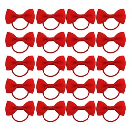 20 Pieces Red Hair Accessories, Red Hair Bow, Red Bows for Hair, Girls Bobbles Bows School Bands, Elastics Hair Bands for Girls, Small Ribbon Clips Hairbands Holder Set(Red)