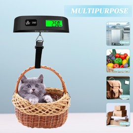 Luggage Scale, 110lb Luggage Weight Scale with 4 Unit Switching Functions&LED Display, Luggage Scale Travel Digital for Weighing Luggage, Backpacks, Packages and Markets(Black)