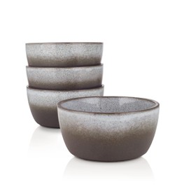 Stone lain Vince Rustic Stoneware Bowl Set, 4 Count, Grey