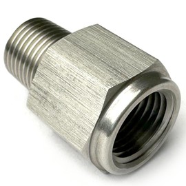 1/8" NPT Male To M12x1.0 Female Gauge Sender Adapter M12 Female - 1/8 NPT Male Fuel Oil Trans Brakes 304 Stainless Steel Fittings