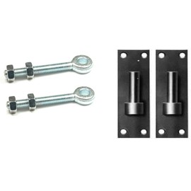 Wyre Direct Gate Hinges 12mm Pin Bracket & 12mm X 150mm Adjustable Eye Bolts Black