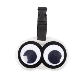 Eyes Luggage Tags - 1 Pack Cute Luggage Tag Unique PVC Travel Baggage Bag Tags Suitcase Identify Labels Luggage Tags for Suitcases (Black)