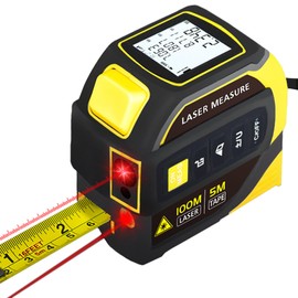 4 in 1 Laser Tape Measure, Measuring All-Purpose Ruler, 164ft/50m Laser, Cross Laser Line, Accurate Digital Measuring in/ft/m,Universal Tape Measure With LED Display,Calculate Distance, Area, Volume