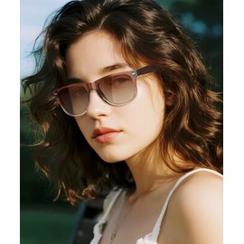 QALLY Polarized Sunglasses for Women Trendy Square Shades UV400 Protection Classic Retro Sun Glasses for Driving & Travel