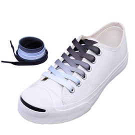 ShinefromCloud 47" Colorful Printed Shoelaces Wide Flat Shoe Laces for Sneakers Casual Shoes Fashion Accessories (White Gray)