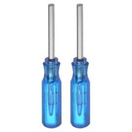 QUARKZMAN Pack of 2 Hexagon Screwdrivers H2 Magnetic Carbon Steel Hexagon Head Screwdriver 45 mm Length for Repairs on Small Appliances, Blue