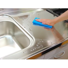 Aion 617-B Absorbent Sponge Cloth, Blue, 16.9 x 8.9 inches (43 x 22.5 cm), Squeeze to Restore Original Water Absorption, Water Droplet Wipes, Dish Wipes, Drainer Mat, Made in Japan