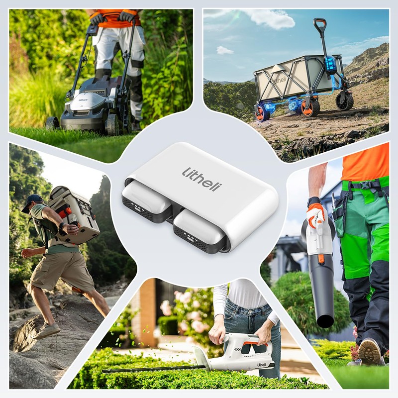 Litheli Charger for U20 Battery – 50-Minute Fast Dual Charging,