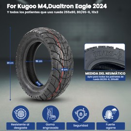 ANSENI 10 inch (10X3.0) (80/65-6) (255X80) Tires for Kugoo M4 Dualtron VICTOR LUXURY EAGLE Speedway 4 Zero 10X Electric Scooters Minimotors (1 offroad+ 2 air chambers (90º))