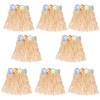 HLJgift Kid's Flowered Luau Hula Skirts Pack of 8 (Grass)