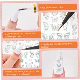 FOMIYES 3sets Butterflies Nail Art Stickers Nail Art Strips DIY 3D Stickers Bronzing Decals Boys and Girls 12sheets*3