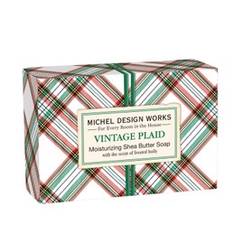 Michel Design Works 4.5oz Boxed Single Shea Butter Soap, Vintage Plaid
