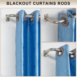 Wrap Around Curtain Rods for Window 28-84", Room Darkening Blackout Telescoping Single Drapery Rod, 1 Inch Diameter Heavy Duty Splicing Curtain Rod, Brushed Nickel