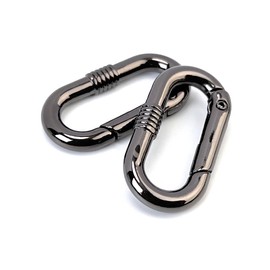 VersaKits 10 Pcs Metallic Black Spring Buckles Carabiner Clips Oval Rings Connector for Keychain Bag Purse Jewelry Making