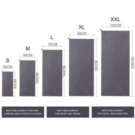 Eono Essentials Micro-Fibre Towels In 8 Colours: Absorbent, Lightweight, Quick-Drying, Perfect Bath Towel, Travel Towel, Sports Towel, Beach Towel Or Sauna Micro-Fibre Towel., grey