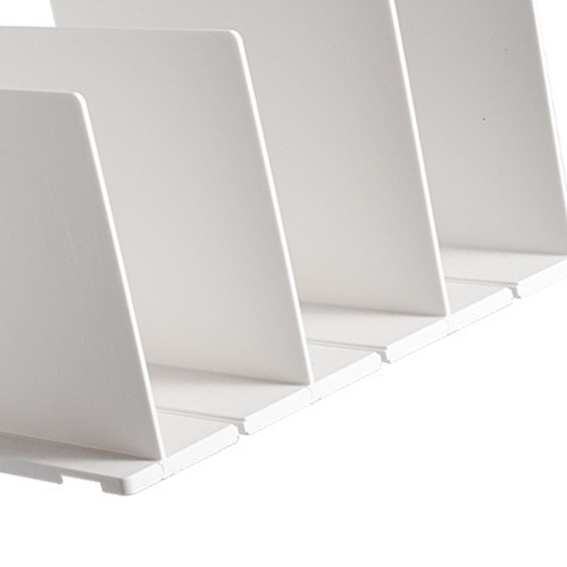 Shelf Divider White Sturdy Plastic Easy Assembly Adjustable Vertical Handbag