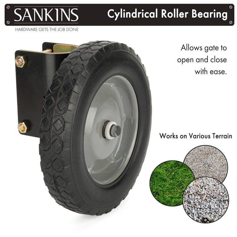 SANKINS Gate Wheel 8" Rubber Gate Caster Heavy Duty Gate