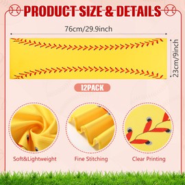 12 Pack Mini Softball Cooling Towels, 30"x9" Softball Towels with Bags, Breathable Chilly Ice Towel, Microfiber Towel Sport Rags for Players Sport Team Gift Party Favors(Yellow)