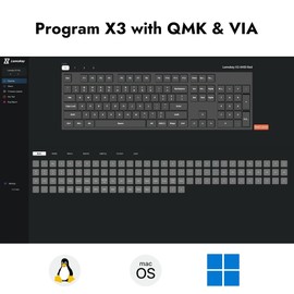 LEMOKEY X3 Wired Mechanical Gaming Keyboard, 100% Layout with QMK/VIA Programmable Keyboard, Brown Switch，Red Backlit for Windows