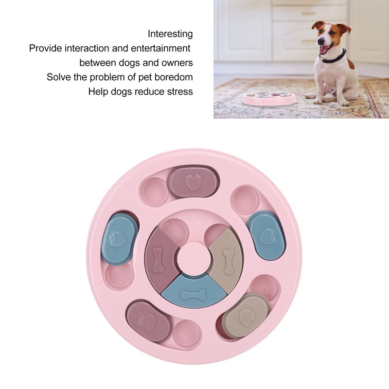 Pet Treat Puzzle Toy Interactive Prevent Slip Round Dog Slow