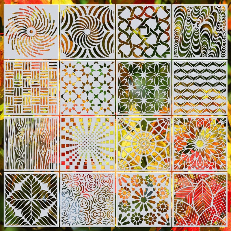 Rolin Roly Hollow Carving Geometry 15x15cm for Drafting, 32 Types,
