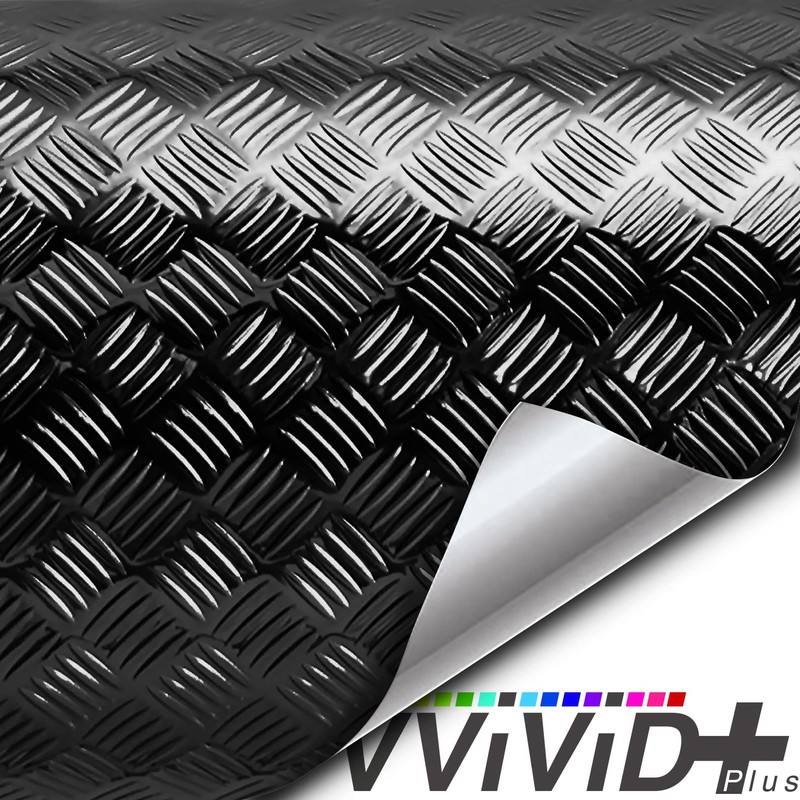 Industrial Utility Diamond Plate Metallic Chrome Finish Vinyl Wrap Underlayer