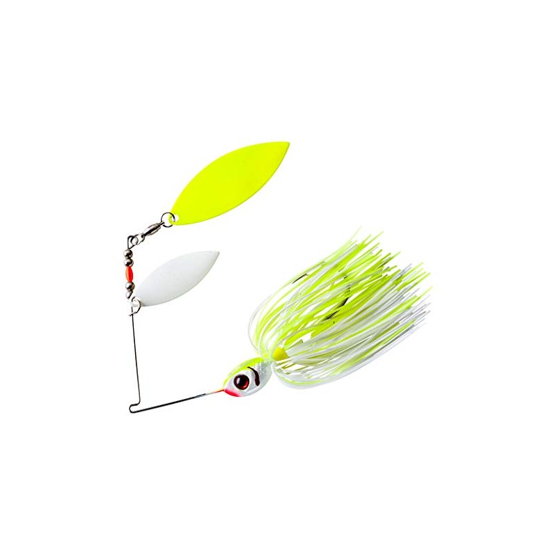 BOOYAH Glow Blade - Double Willow - White Chartreuse/Chartreuse/White Blades