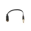 System-S Audio Cable 15 cm Stereo AUX Jack 3.5 mm