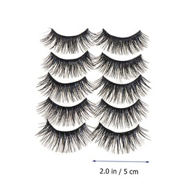 SAFIGLE 5 Pairs Long Fake Eyelashes High Grade Fiber Thick Artificial Lashes for Women Makeup Black Color Easy to Use and Remove for Daily and Stage Use