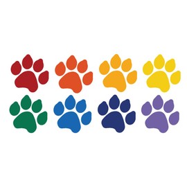 8 Dog Paw Prints Sticker Rainbow Colors - Dogs, Puppy, Pooch Lover - Cat Paw Prints