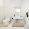 HEBE Bath Rug Set 2 Piece Beige Non Slip Bathroom